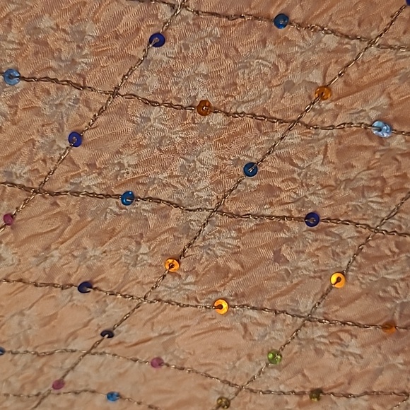 EUC Y2K Casual Studio 100% Silk Sequined Ombre Crinkled Skirt - Picture 13 of 14